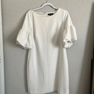 Ralph Lauren Ivory Crepe Balloon Sleeve Shift 14